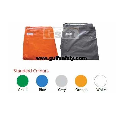 Supplier of Orange 300 GSM FR PVC Tarpaulin 20 ft x 20 ft in UAE